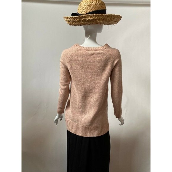 Lauren Conrad Womens Sweater Pink Long Sleeve Fluffy Whale Applique Sequins S - Picture 7 of 12